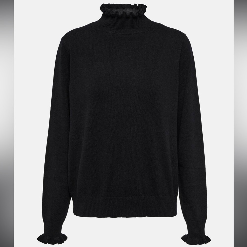 NWT French Connection Black Tuffled Mock Neck Black Sweater